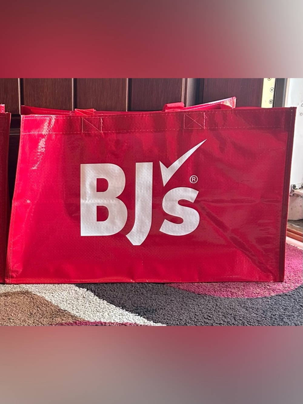 Bundle of 3 BJS Reusable Tote Bag in Red with White Logo